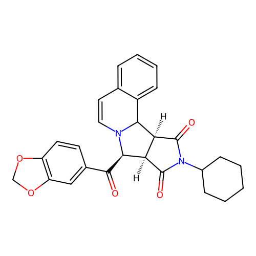 (8S,8aR,11aS)-8-(benzo[d][1,3]dioxole-5-carbonyl)-10-cyclohexyl-11a,11b-dihydro-8H-pyrrolo[3',4':3,4]pyrrolo[2,1-a]isoquinoline-9,11(8aH,10H)-dione structure