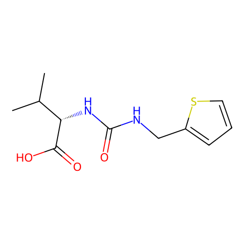 N-[(thiophen-2-ylmethyl)carbamoyl]-L-valine structure