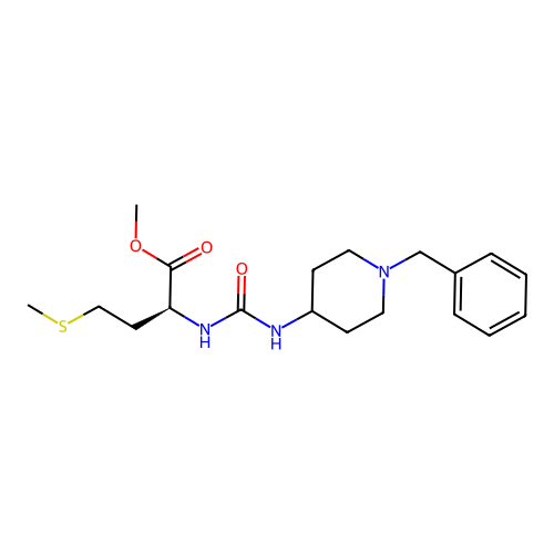 methyl (2S)-2-[(1-benzylpiperidin-4-yl)carbamoylamino]-4-methylsulfanylbutanoate structure