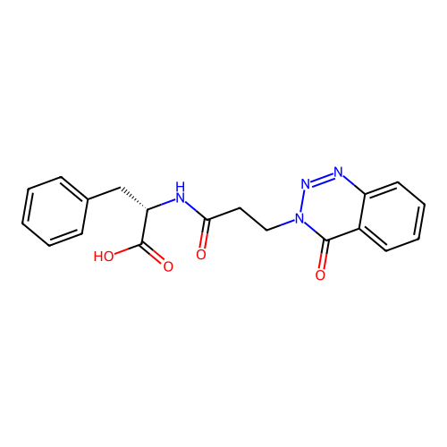 N-[3-(4-oxo-1,2,3-benzotriazin-3(4H)-yl)propanoyl]-L-phenylalanine structure