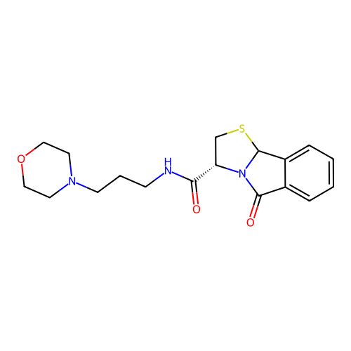 (3R)-N-(3-morpholin-4-ylpropyl)-5-oxo-3,9b-dihydro-2H-[1,3]thiazolo[2,3-a]isoindole-3-carboxamide structure