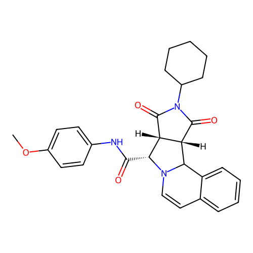 (8S,8aR,11aS)-10-cyclohexyl-N-(4-methoxyphenyl)-9,11-dioxo-8a,9,10,11,11a,11b-hexahydro-8H-pyrrolo[3',4':3,4]pyrrolo[2,1-a]isoquinoline-8-carboxamide structure