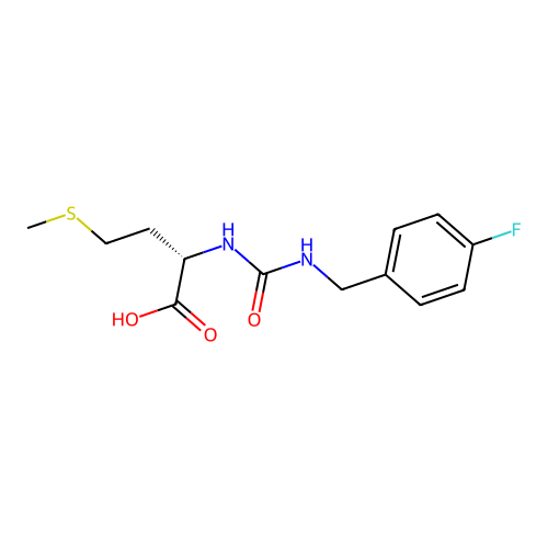(S)-2-(3-(4-fluorobenzyl)ureido)-4-(methylthio)butanoic acid structure