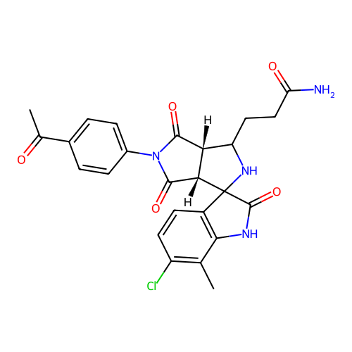 3-((3a'S,6a'R)-5'-(4-acetylphenyl)-6-chloro-7-methyl-2,4',6'-trioxo-3',3a',4',5',6',6a'-hexahydro-2'H-spiro[indoline-3,1'-pyrrolo[3,4-c]pyrrol]-3'-yl)propanamide structure