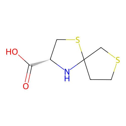 (3R)-1,7-dithia-4-azaspiro[4.4]nonane-3-carboxylic acid structure
