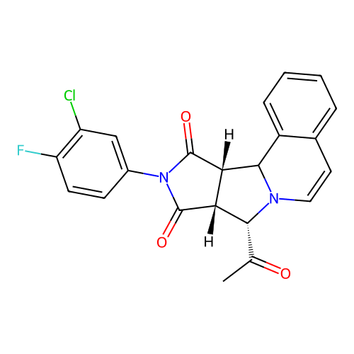 (8S,8aR,11aS)-8-acetyl-10-(3-chloro-4-fluorophenyl)-11a,11b-dihydro-8H-pyrrolo[3',4':3,4]pyrrolo[2,1-a]isoquinoline-9,11(8aH,10H)-dione structure