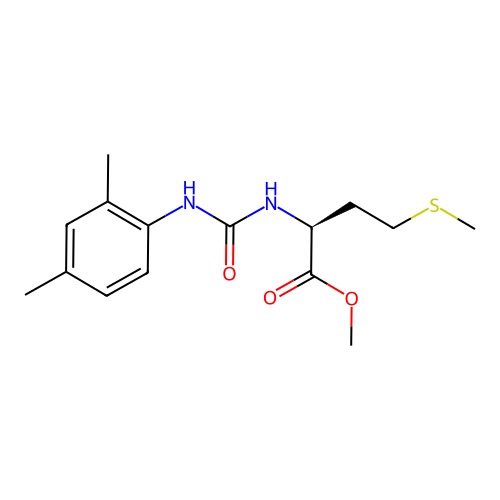 methyl N-[(2,4-dimethylphenyl)carbamoyl]-L-methioninate structure