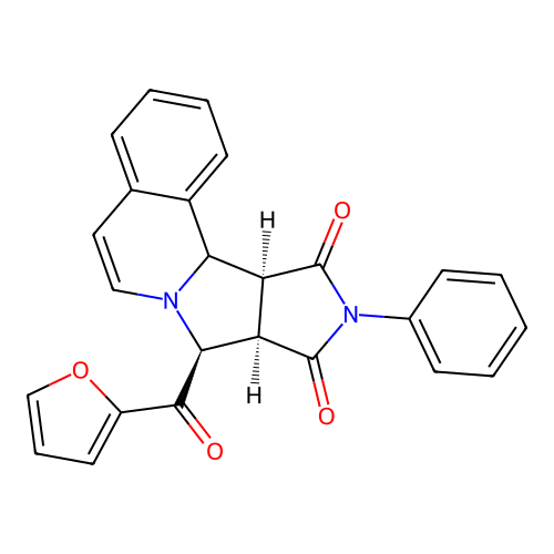 (8S,8aR,11aS)-8-(furan-2-carbonyl)-10-phenyl-11a,11b-dihydro-8H-pyrrolo[3',4':3,4]pyrrolo[2,1-a]isoquinoline-9,11(8aH,10H)-dione structure