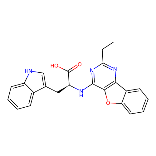(2-Ethylbenzofuro[3,2-d]pyrimidin-4-yl)-L-tryptophan structure