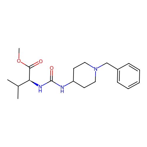 methyl N-[(1-benzylpiperidin-4-yl)carbamoyl]-L-valinate structure