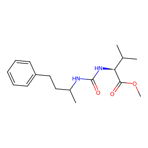 (2S)-methyl 3-methyl-2-(3-(4-phenylbutan-2-yl)ureido)butanoate structure