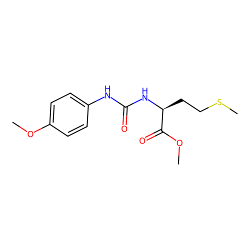 (S)-methyl 2-(3-(4-methoxyphenyl)ureido)-4-(methylthio)butanoate structure