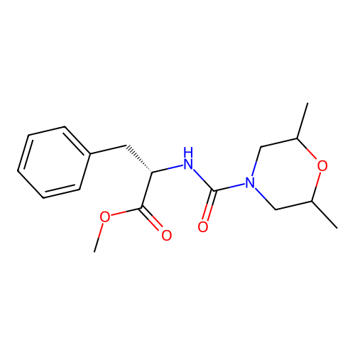 methyl N-[(2,6-dimethylmorpholin-4-yl)carbonyl]-L-phenylalaninate structure
