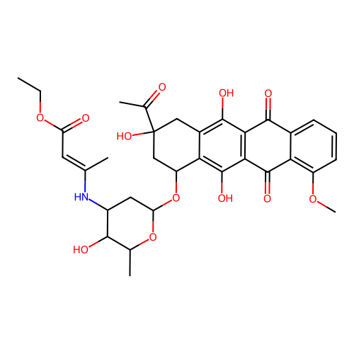 N-(1-Carboethoxylpropen-1-y-2)daunorubicin structure
