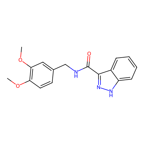 N-[(3,4-dimethoxyphenyl)methyl]-1H-indazole-3-carboxamide structure