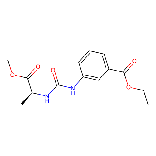ethyl 3-({[(2S)-1-methoxy-1-oxopropan-2-yl]carbamoyl}amino)benzoate structure