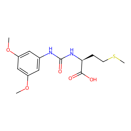 (S)-2-[3-(3,5-Dimethoxy-phenyl)-ureido]-4-methylsulfanyl-butyric acid structure