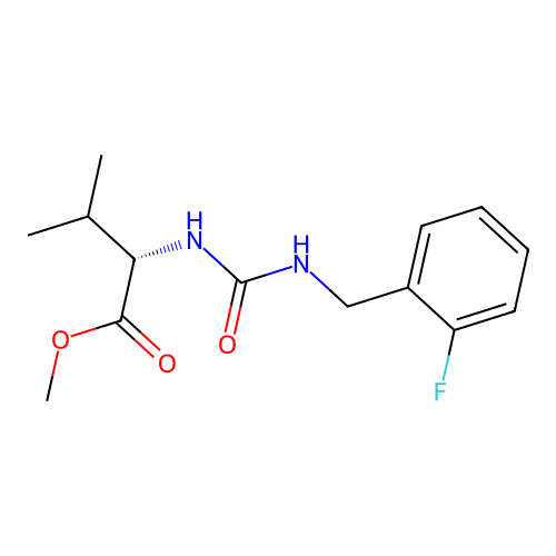 (S)-2-[3-(2-Fluoro-benzyl)-ureido]-3-methyl-butyric acid methyl ester structure