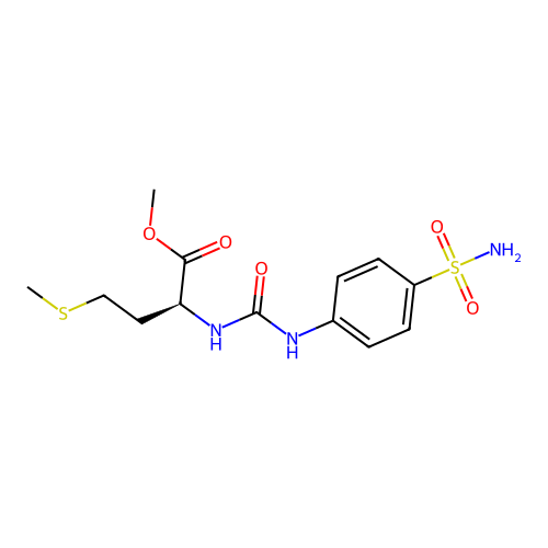 (S)-4-Methylsulfanyl-2-[3-(4-sulfamoyl-phenyl)-ureido]-butyric acid methyl ester structure