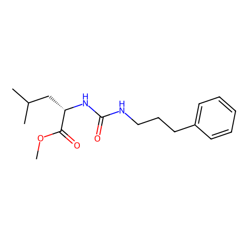 (S)-4-Methyl-2-[3-(3-phenyl-propyl)-ureido]-pentanoic acid methyl ester structure