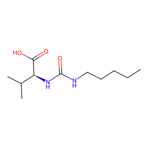 (S)-3-Methyl-2-(3-pentyl-ureido)-butyric acid structure