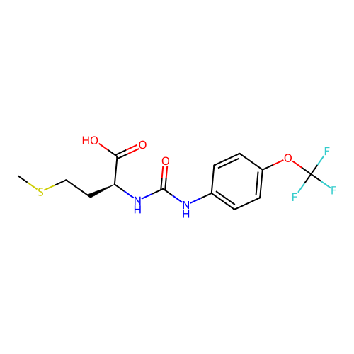 (S)-4-Methylsulfanyl-2-[3-(4-trifluoromethoxy-phenyl)-ureido]-butyric acid structure