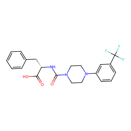 N-({4-[3-(trifluoromethyl)phenyl]piperazin-1-yl}carbonyl)-L-phenylalanine structure