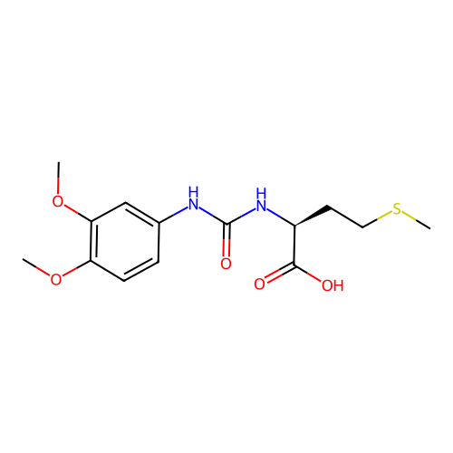 (S)-2-[3-(3,4-Dimethoxy-phenyl)-ureido]-4-methylsulfanyl-butyric acid structure