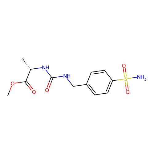 (S)-2-[3-(4-Sulfamoyl-benzyl)-ureido]-propionic acid methyl ester structure