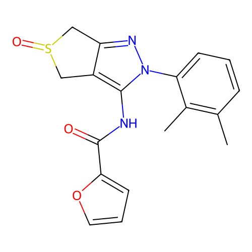 N-[2-(2,3-dimethylphenyl)-5-oxo-4,6-dihydrothieno[3,4-c]pyrazol-3-yl]furan-2-carboxamide structure