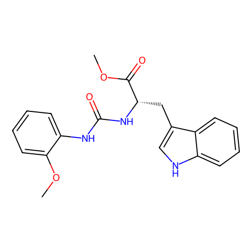 (S)-methyl 3-(1H-indol-3-yl)-2-(3-(2-methoxyphenyl)ureido)propanoate structure