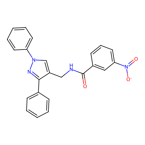 N-[(1,3-diphenylpyrazol-4-yl)methyl]-3-nitrobenzamide structure