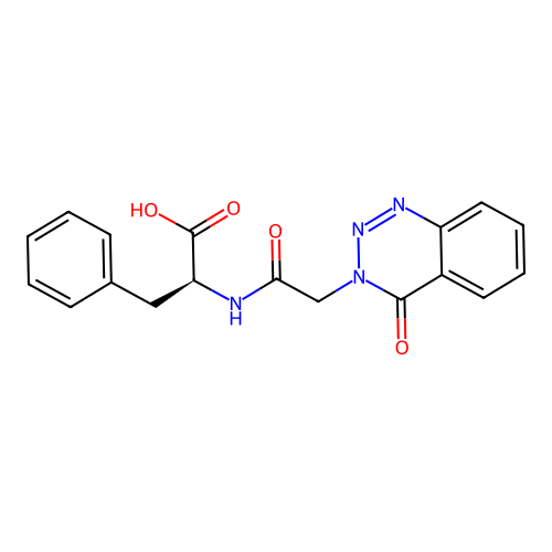 (2S)-2-[[2-(4-oxo-1,2,3-benzotriazin-3-yl)acetyl]amino]-3-phenylpropanoic acid structure