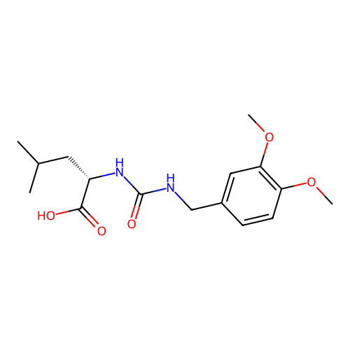 (S)-2-[3-(3,4-Dimethoxy-benzyl)-ureido]-4-methyl-pentanoic acid structure