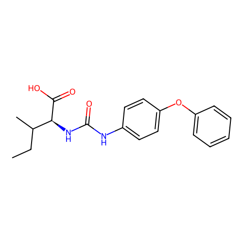 (S)-3-Methyl-2-[3-(4-phenoxy-phenyl)-ureido]-pentanoic acid structure