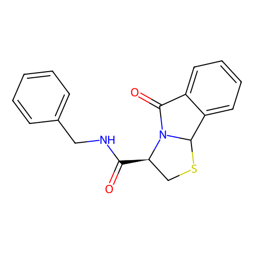 (3R)-N-benzyl-5-oxo-2,3,5,9b-tetrahydro[1,3]thiazolo[2,3-a]isoindole-3-carboxamide structure