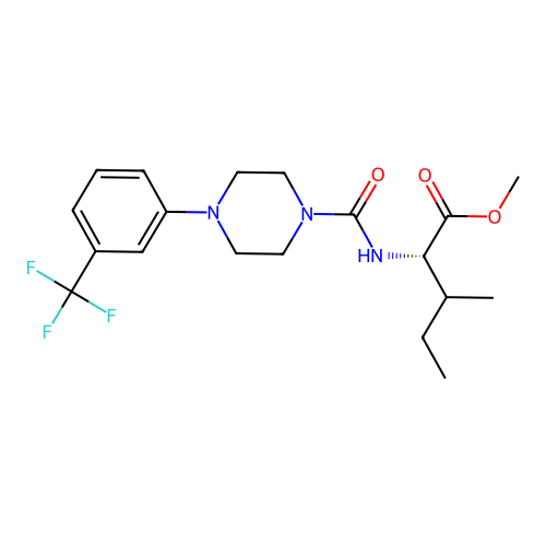 (2S,3R)-methyl 3-methyl-2-(4-(3-(trifluoromethyl)phenyl)piperazine-1-carboxamido)pentanoate structure