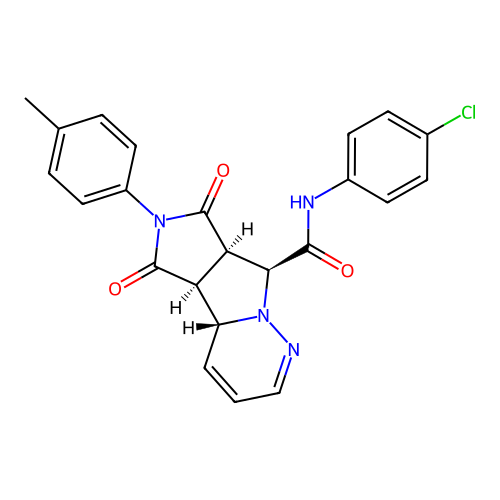 (4aR,4bS,7aR,8S)-N-(4-chlorophenyl)-6-(4-methylphenyl)-5,7-dioxo-4b,5,6,7,7a,8-hexahydro-4aH-pyrrolo[3',4':3,4]pyrrolo[1,2-b]pyridazine-8-carboxamide structure