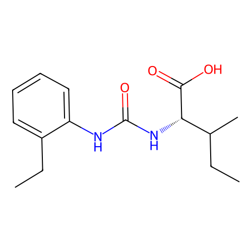 (S)-2-[3-(2-Ethyl-phenyl)-ureido]-3-methyl-pentanoic acid structure