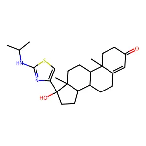 Androst-4-en-3-one, 17-alpha-hydroxy-17-beta-(2-(isopropylamino)-4-thiazolyl)- structure