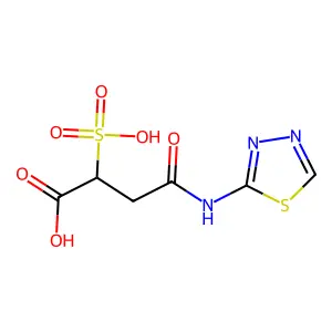 Butanoic acid, 4-oxo-2-sulfo-4-(1,3,4-thiadiazol-2-ylamino)- structure