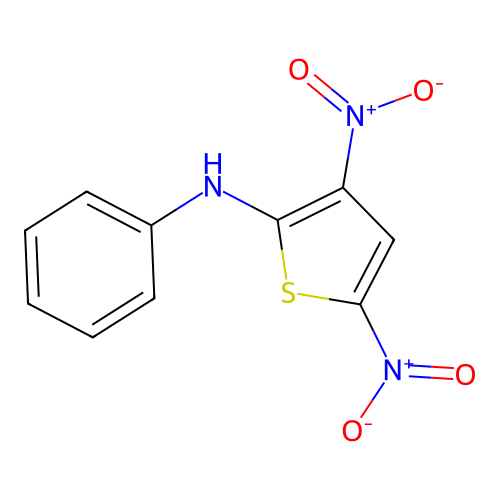 2-Thiophenine, 3,5-dinitro-n-phenyl thiophene, 2-anilino-3,5-dinitro- structure