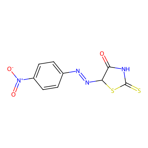 5-(4'-Nitrophenylazo)-2-thioxothiazolidin-4-one structure