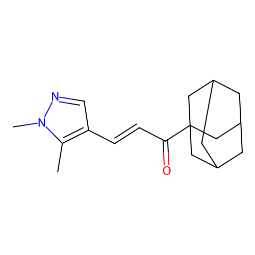 Propenone, 1-(adamantan-1-yl)-3-(1,5-dimethyl-1H-pyrazol-4-yl)- structure