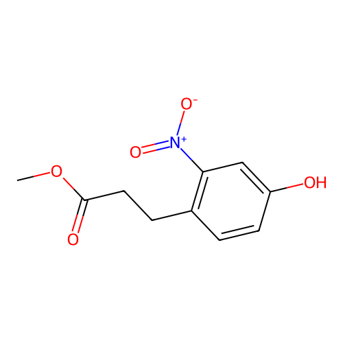 4-hydroxy-2-nitroBenzenepropanoic acid methyl ester structure