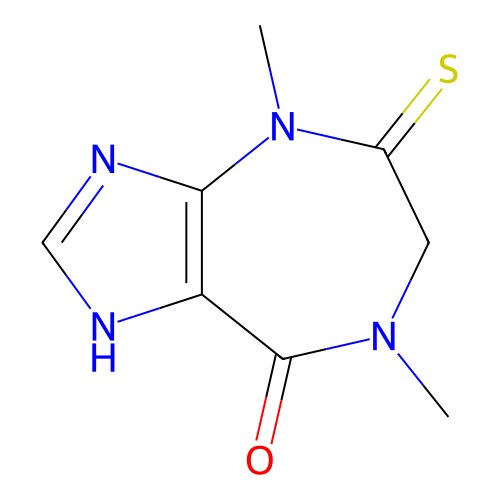 Imidazo[4,5-e][1,4]diazepin-8(1H)-one, 4,5,6,7-tetrahydro-4,7-dimethyl-5-thioxo- structure