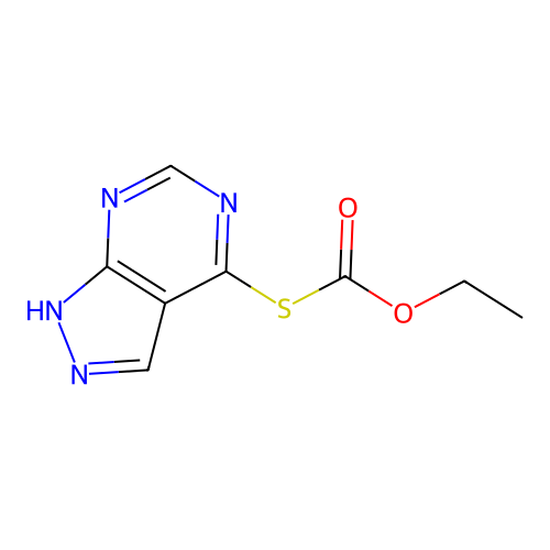 Carbonothioic acid, O-ethyl S-1H-pyrazolo[3,4-d]pyrimidin-4-yl ester structure