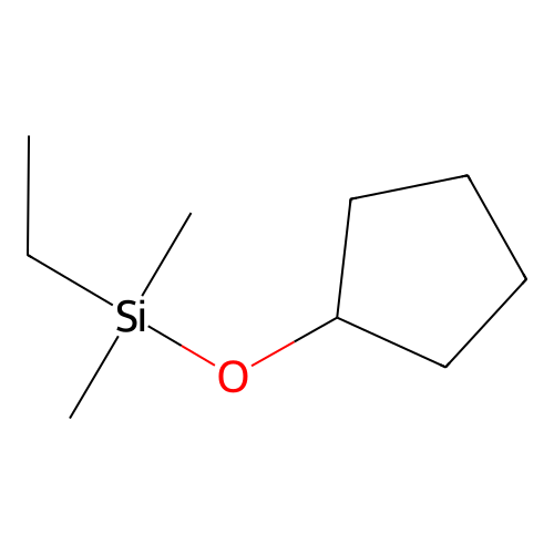 Ethyl(dimethyl)silyloxycyclopentane structure
