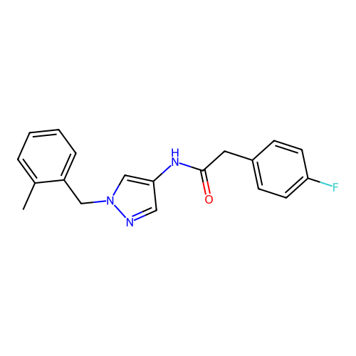 Acetamide, 2-(4-fluorophenyl)-N-[1-(2-methylbenzyl)-4-pyrazolyl]- structure