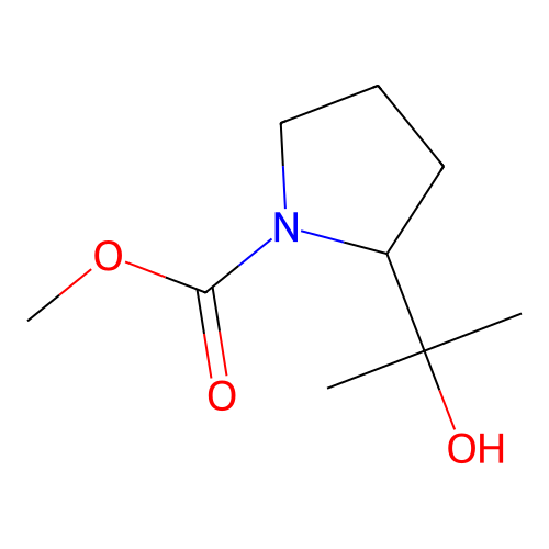 Methyl 2-(2-hydroxypropan-2-yl)pyrrolidine-1-carboxylate structure